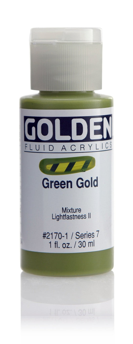 Golden Fluid Acrylic 30ml Green Gold - theartshop.com.au