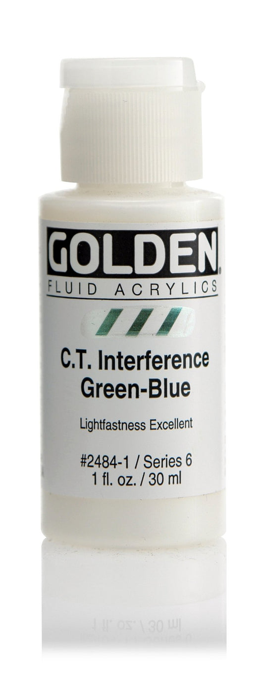 Golden Fluid Acrylic 30ml Interference C.T. Green/Blue - theartshop.com.au
