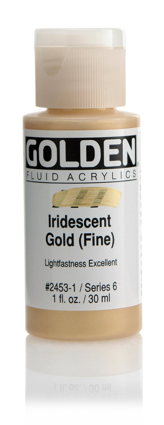Golden Fluid Acrylic 30ml Iridescent Gold (fine) - theartshop.com.au
