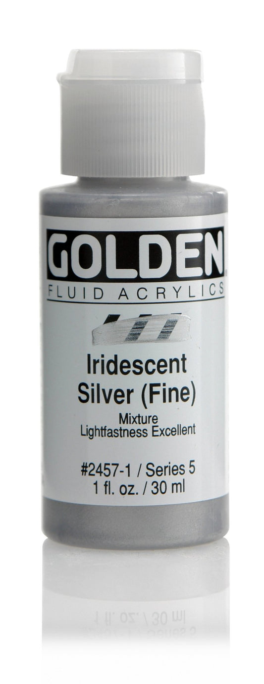 Golden Fluid Acrylic 30ml Iridescent Silver (fine) - theartshop.com.au