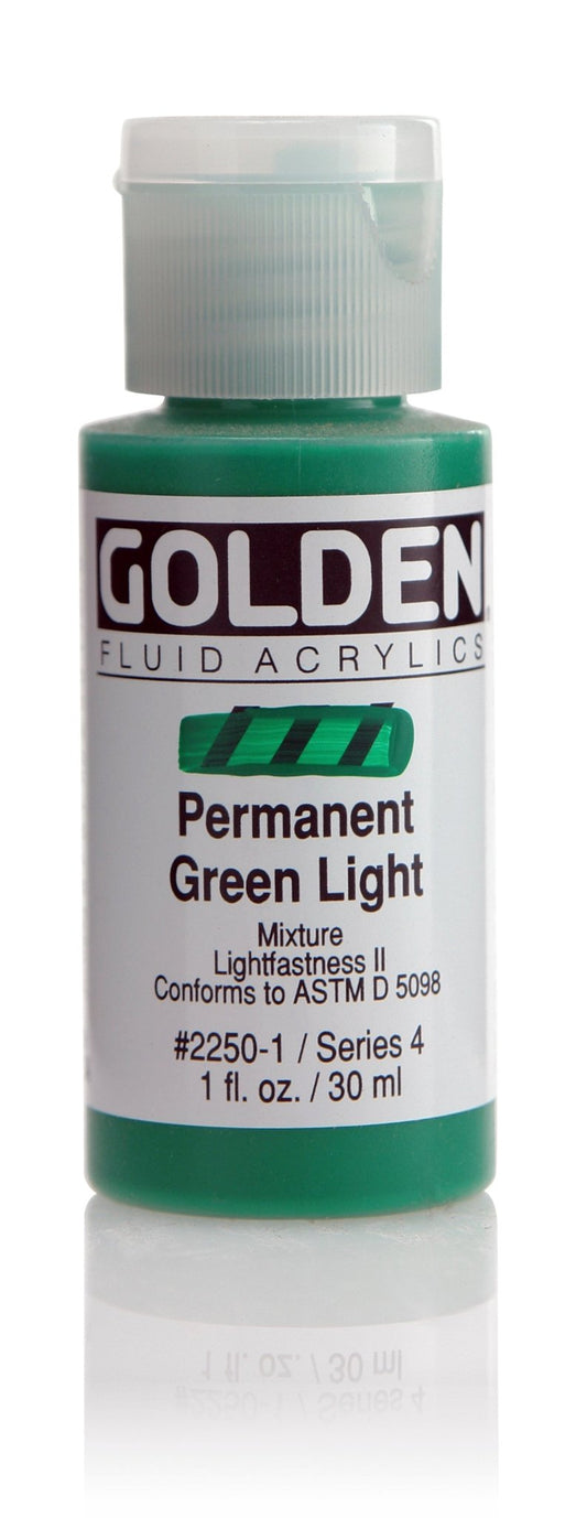 Golden Fluid Acrylic 30ml Permanent Green Light - theartshop.com.au