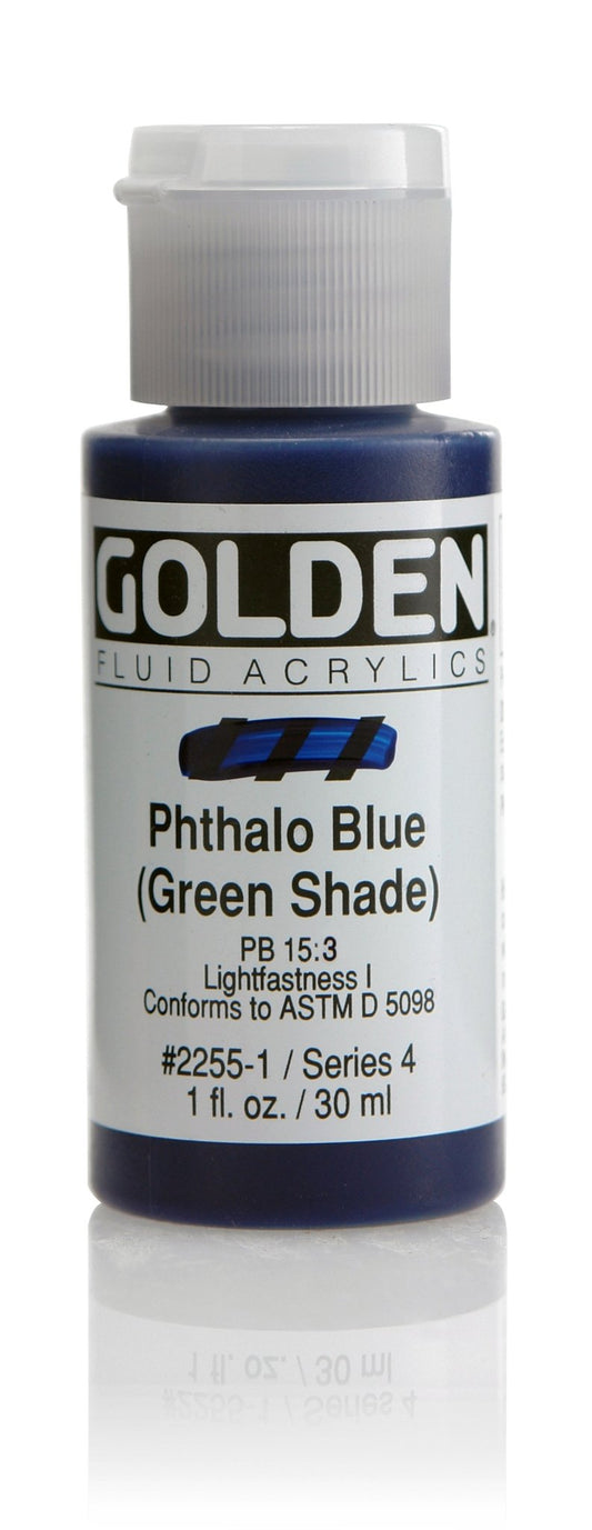 Golden Fluid Acrylic 30ml Phthalo Blue Green Shade - theartshop.com.au
