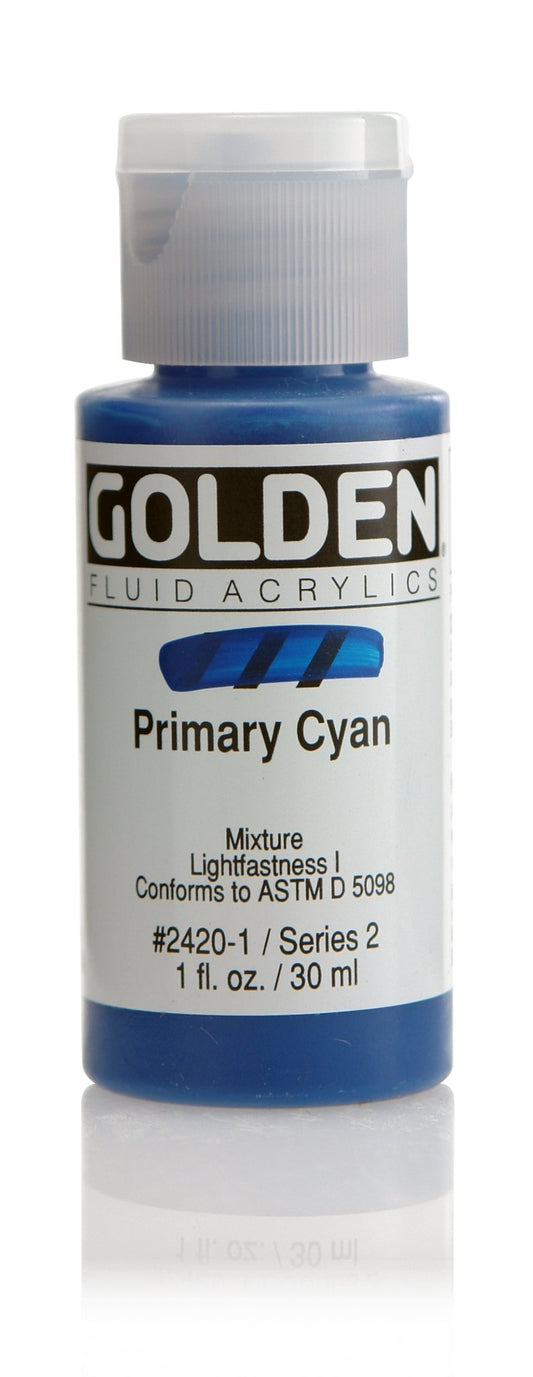 Golden Fluid Acrylic 30ml Primary Cyan - theartshop.com.au