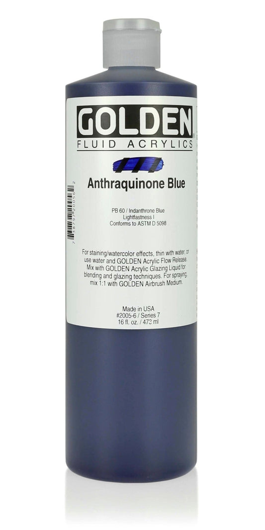 Golden Fluid Acrylic 473ml Anthraquinone Blue - theartshop.com.au