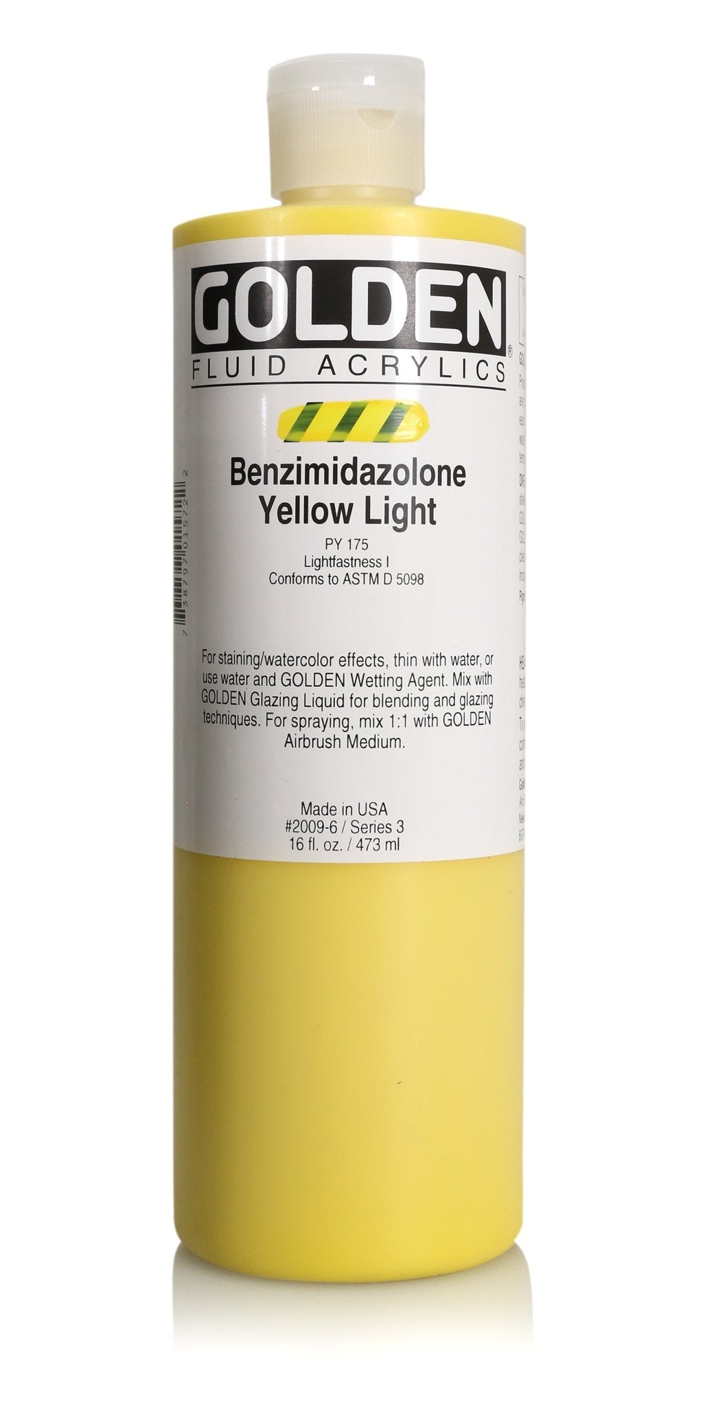 Golden Fluid Acrylic 473ml Benzimidazolone Yellow Light - theartshop.com.au