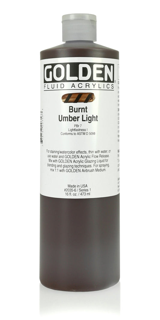 Golden Fluid Acrylic 473ml Burnt Umber Light - theartshop.com.au