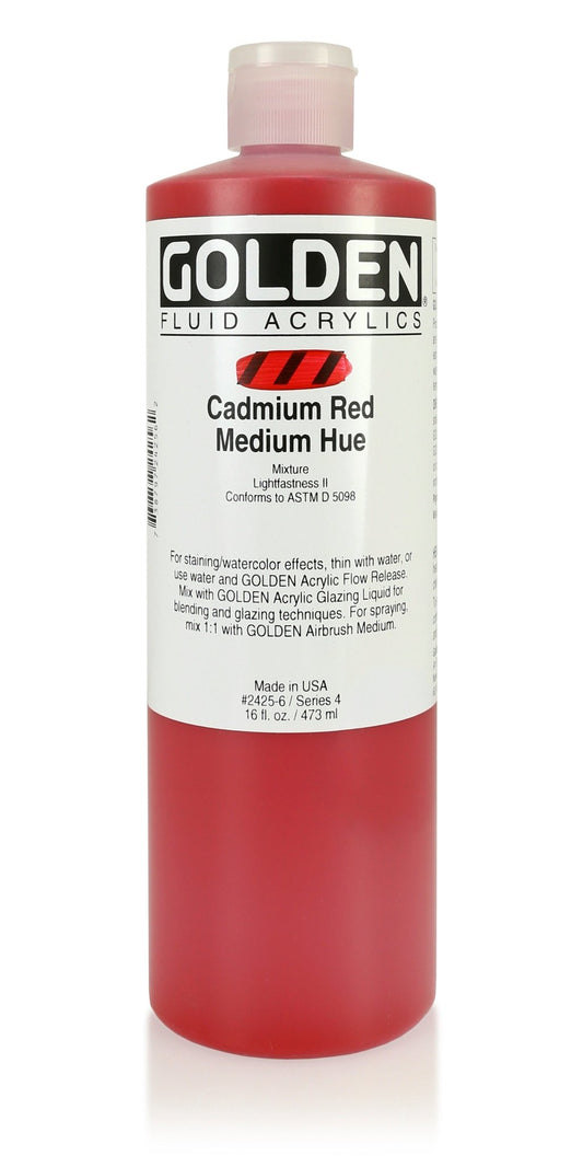 Golden Fluid Acrylic 473ml Cadmium Red Medium Hue - theartshop.com.au