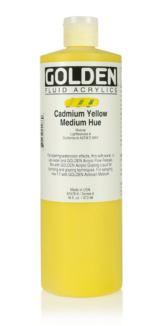 Golden Fluid Acrylic 473ml Cadmium Yellow Medium Hue - theartshop.com.au