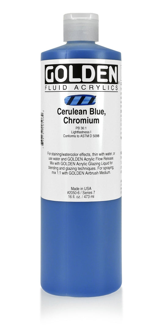 Golden Fluid Acrylic 473ml Cerulean Blue Chromium - theartshop.com.au