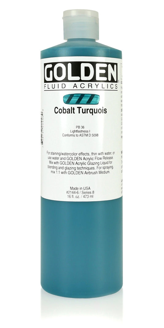 Golden Fluid Acrylic 473ml Cobalt Turqouis - theartshop.com.au