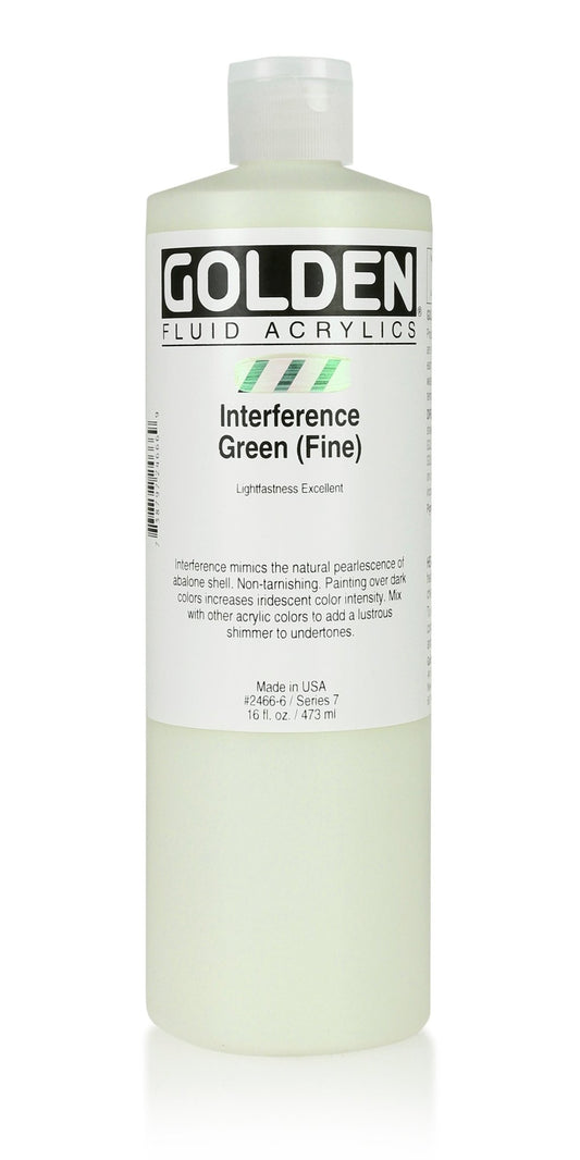 Golden Fluid Acrylic 473ml Interference Green (fine) - theartshop.com.au