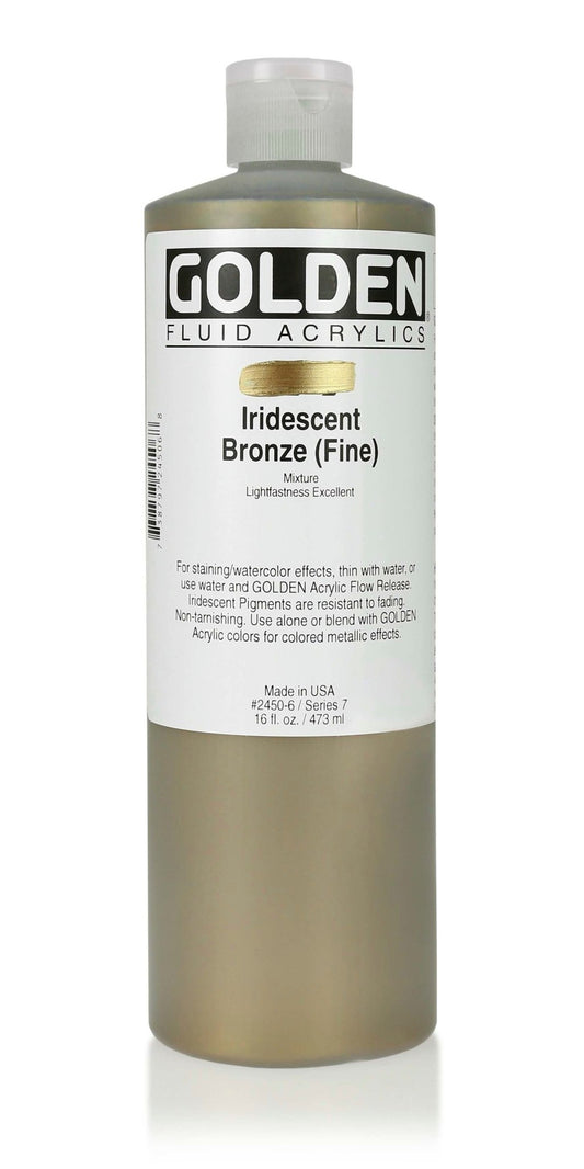 Golden Fluid Acrylic 473ml Iridescent Bronze (fine) - theartshop.com.au