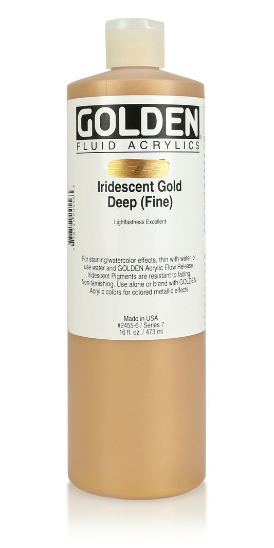 Golden Fluid Acrylic 473ml Iridescent Gold Deep (fine) - theartshop.com.au