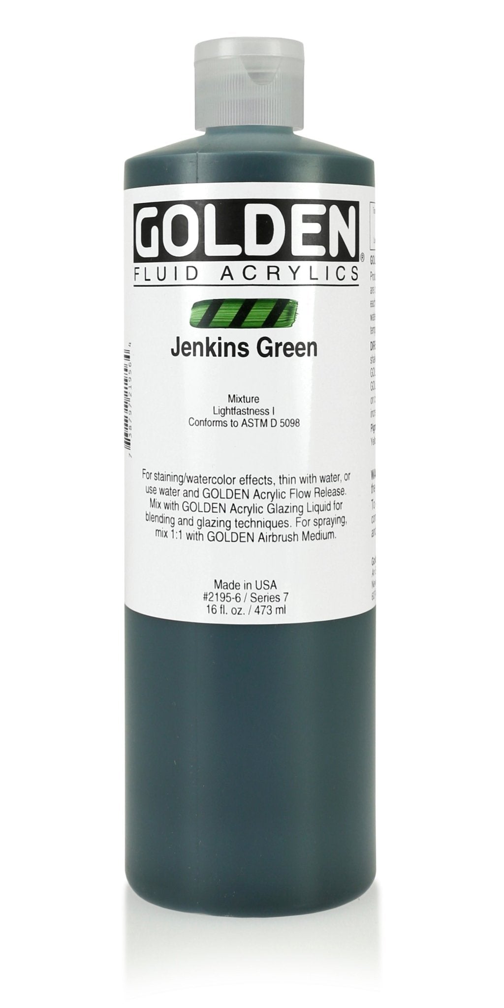 Golden Fluid Acrylic 473ml Jenkins Green - theartshop.com.au