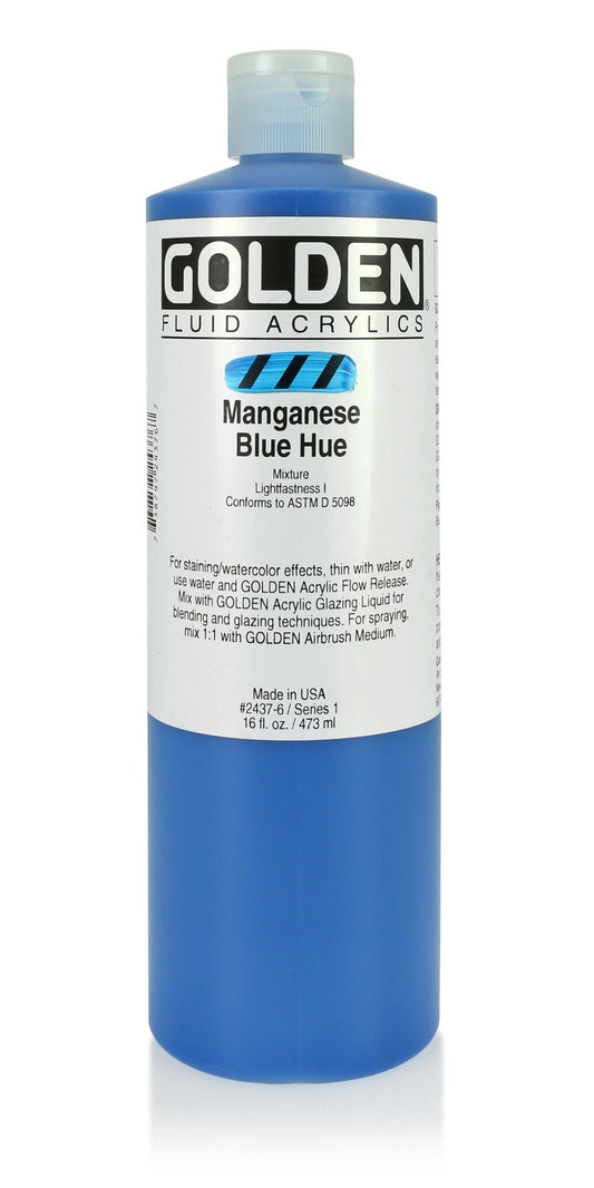 Golden Fluid Acrylic 473ml Manganese Blue Hue - theartshop.com.au