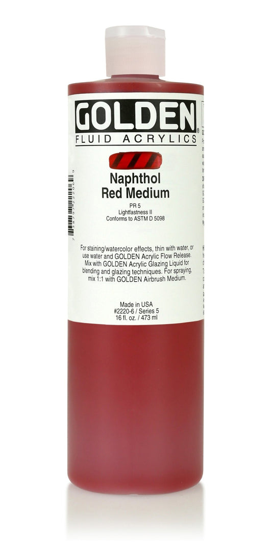Golden Fluid Acrylic 473ml Naphthol Red Med - theartshop.com.au