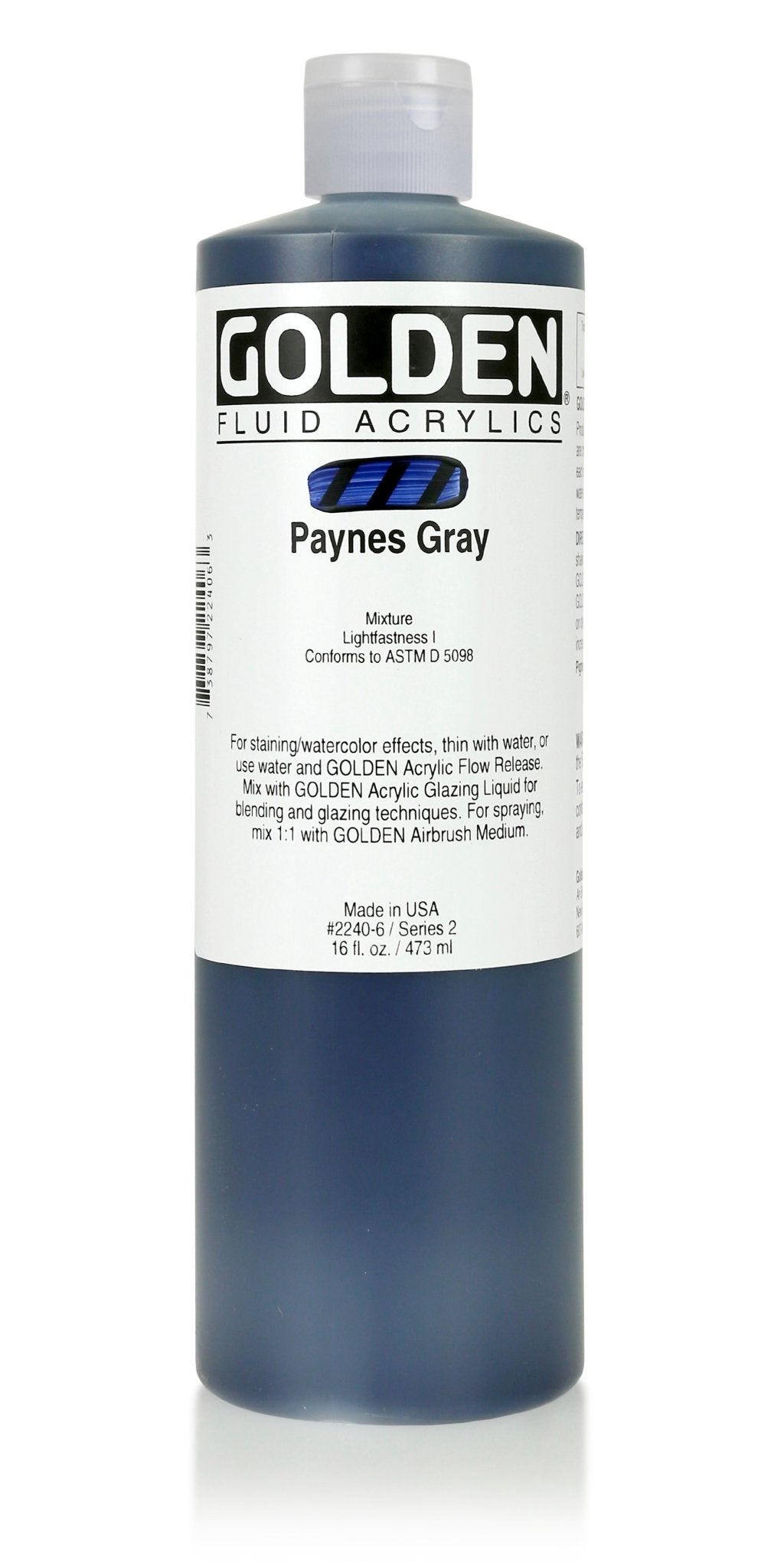 Golden Fluid Acrylic 473ml Paynes Gray - theartshop.com.au