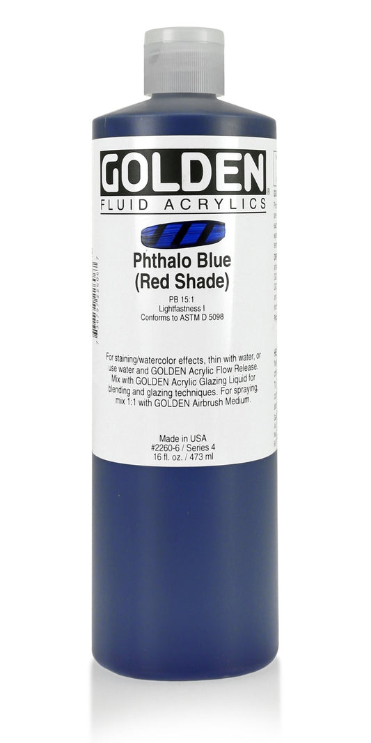 Golden Fluid Acrylic 473ml Phthalo Blue Red Shade - theartshop.com.au