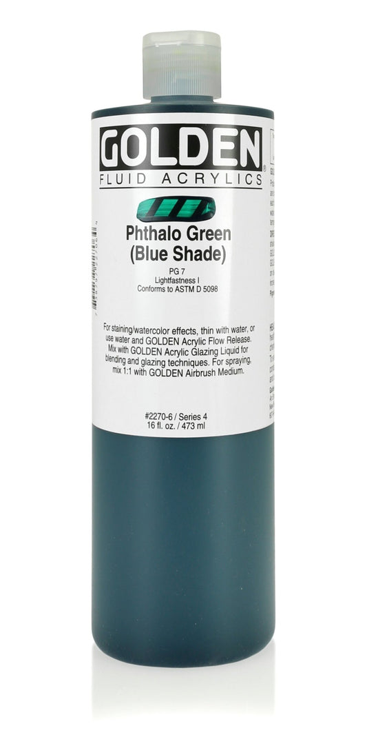 Golden Fluid Acrylic 473ml Phthalo Green Blue Shade - theartshop.com.au