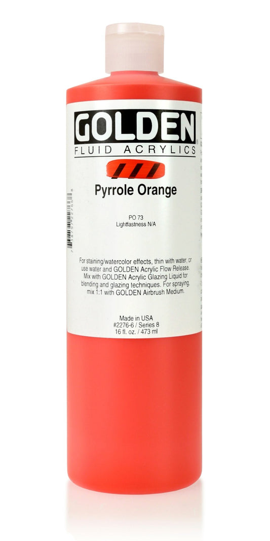 Golden Fluid Acrylic 473ml Pyrrole Orange - theartshop.com.au