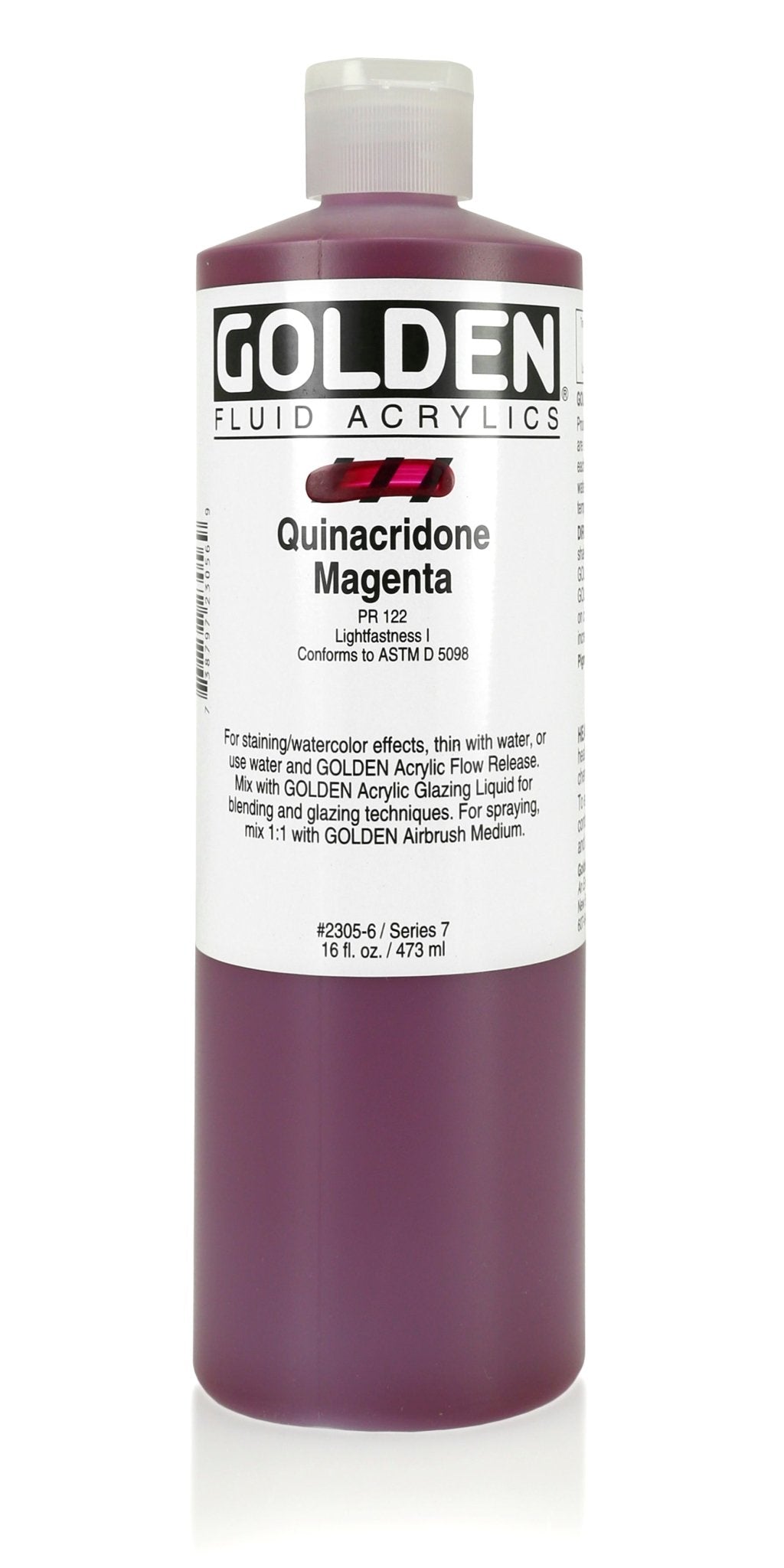 Golden Fluid Acrylic 473ml Quinacridone Magenta - theartshop.com.au