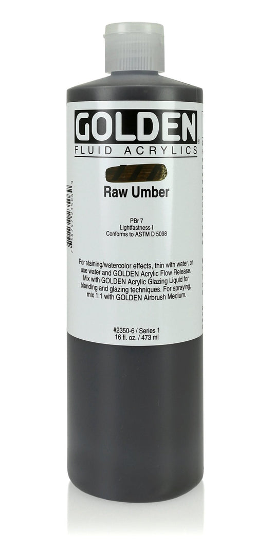 Golden Fluid Acrylic 473ml Raw Umber - theartshop.com.au