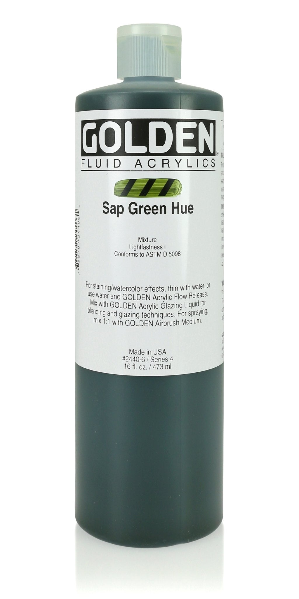 Golden Fluid Acrylic 473ml Sap Green Hue - theartshop.com.au