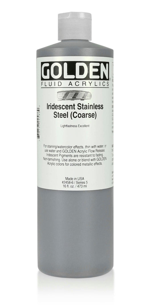 Golden Fluid Acrylic 473ml Stainless Steel (coarse) - theartshop.com.au