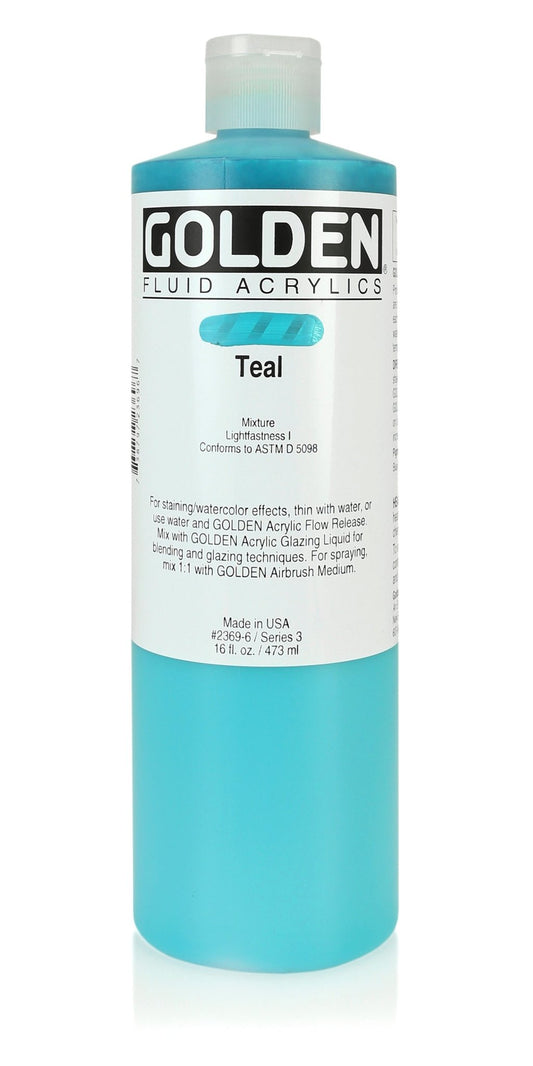 Golden Fluid Acrylic 473ml Teal - theartshop.com.au