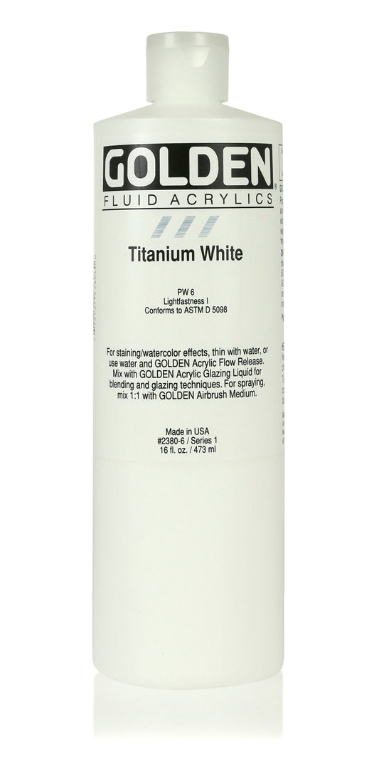 Golden Fluid Acrylic 473ml Titanium White - theartshop.com.au