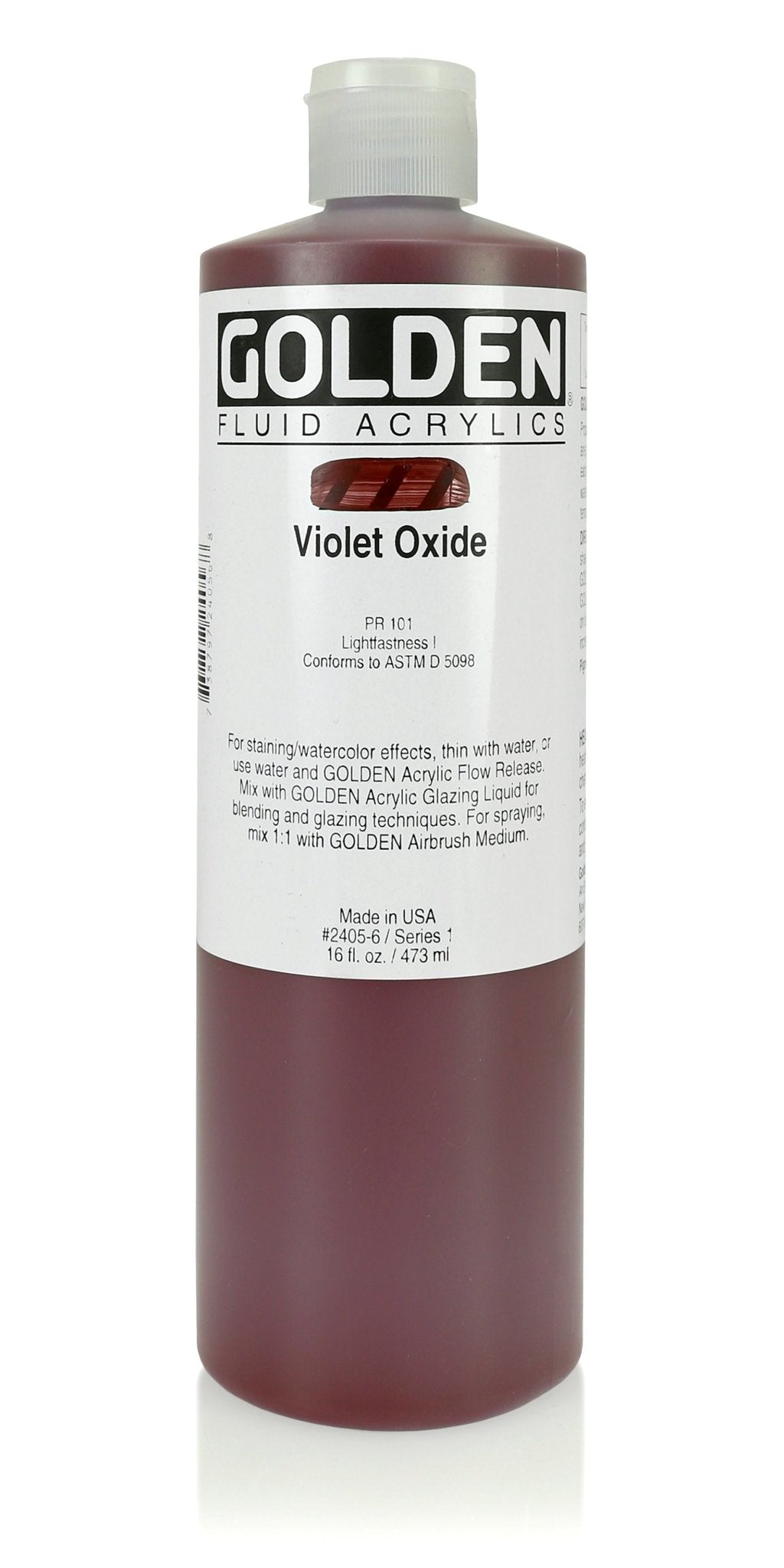 Golden Fluid Acrylic 473ml Violet Oxide - theartshop.com.au