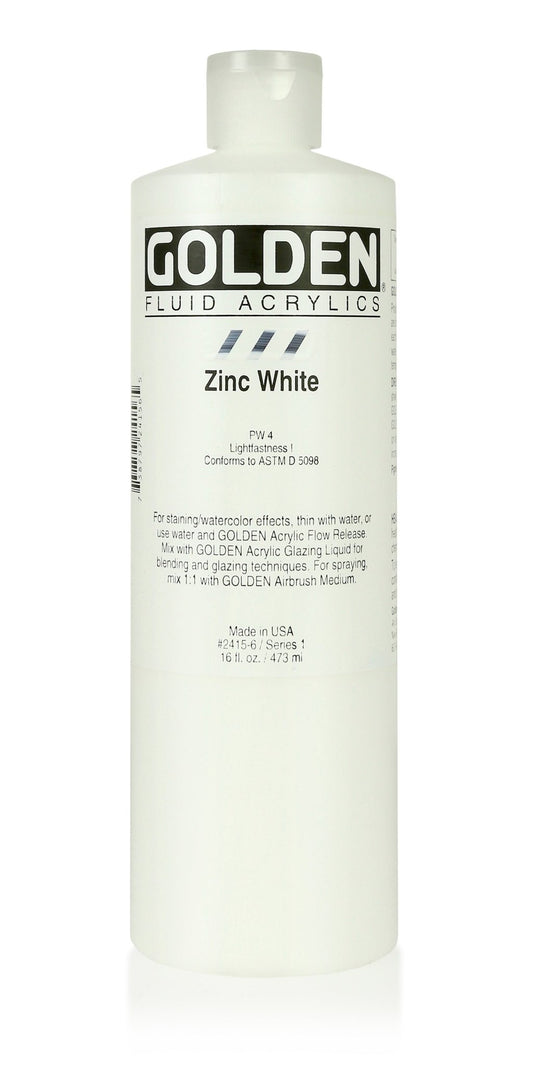 Golden Fluid Acrylic 473ml Zinc White - theartshop.com.au