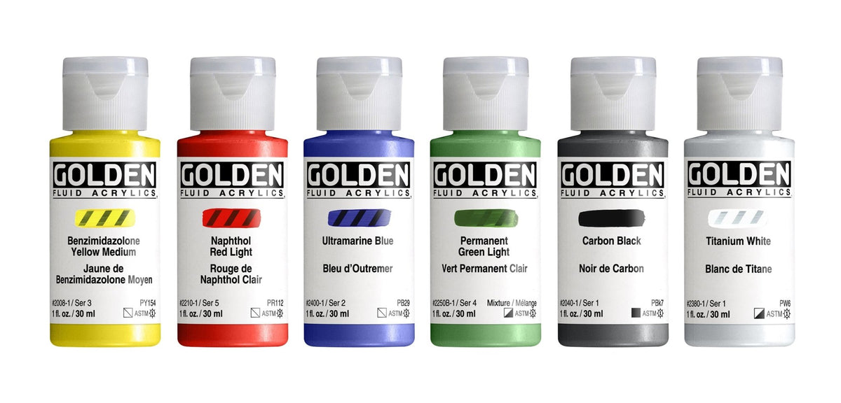 Golden Fluid Intro Set 6 x 30ml - theartshop.com.au