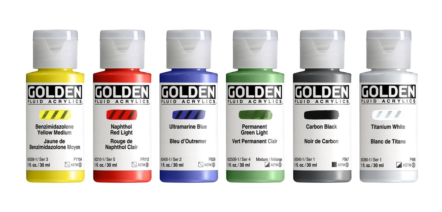 Golden Fluid Intro Set 6 x 30ml - theartshop.com.au