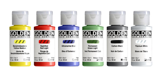 Golden Fluid Intro Set 6 x 30ml - theartshop.com.au