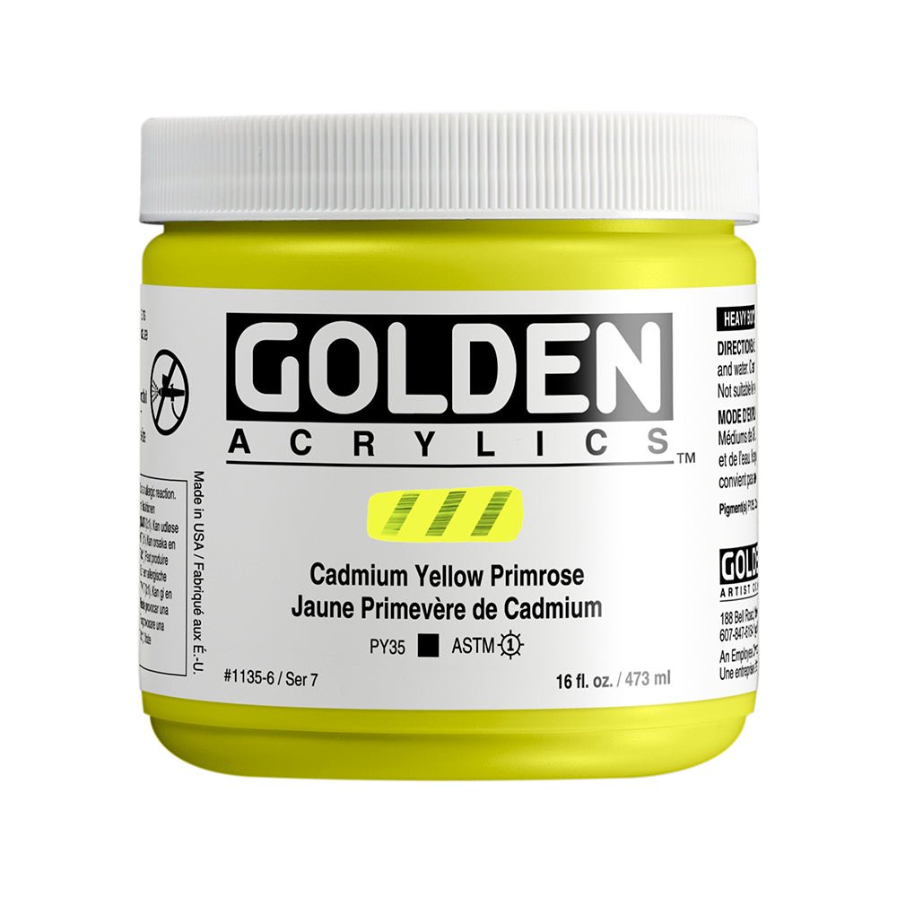 Golden : Heavy Body Acrylic Paint : 473ml : Pure Cadmium Yellow Dark