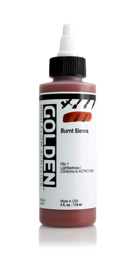 Golden Hi Flow Acrylic 118ml Burnt Sienna - theartshop.com.au