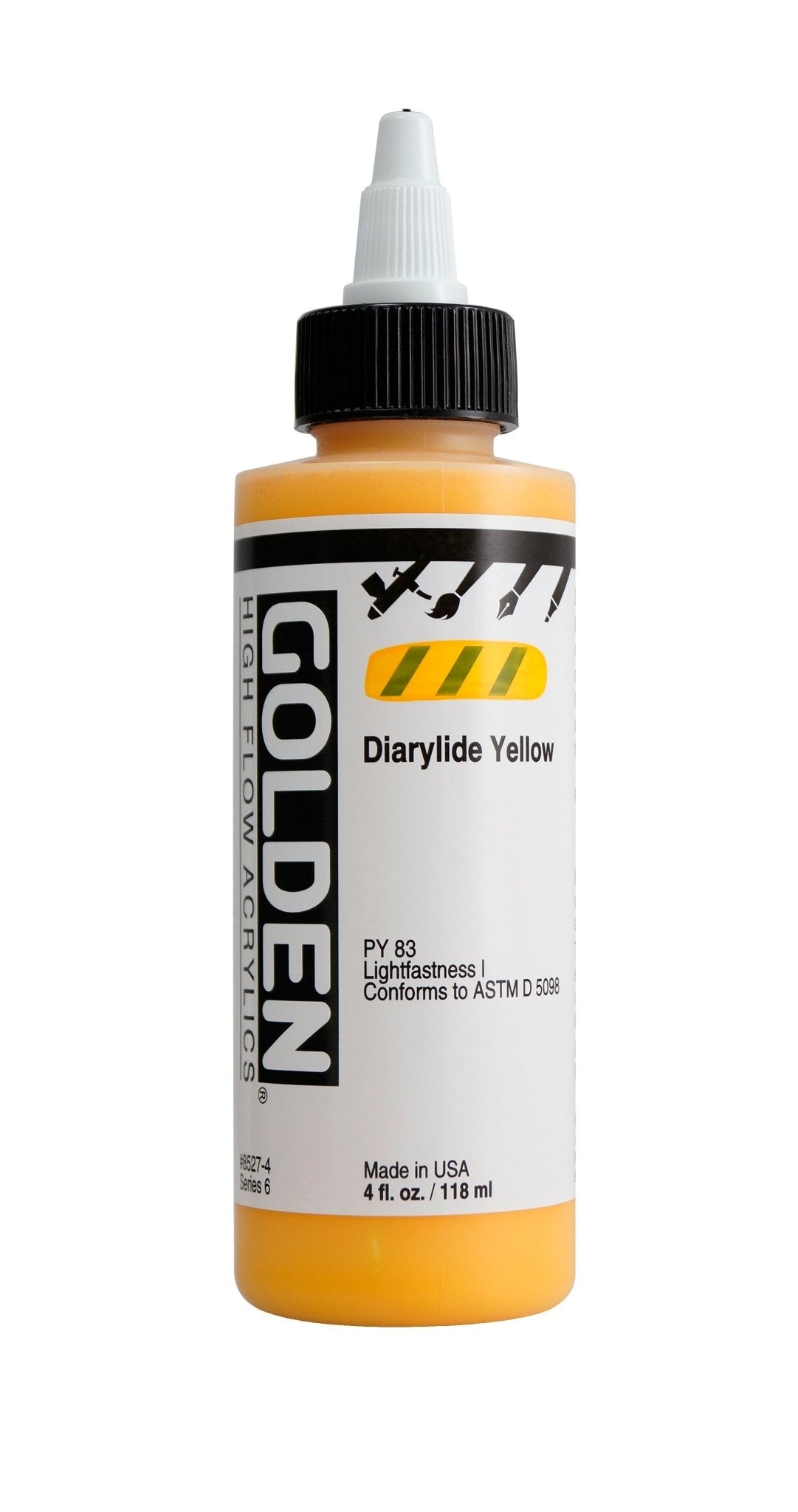 Golden Hi Flow Acrylic 118ml Diarylide Yellow - theartshop.com.au