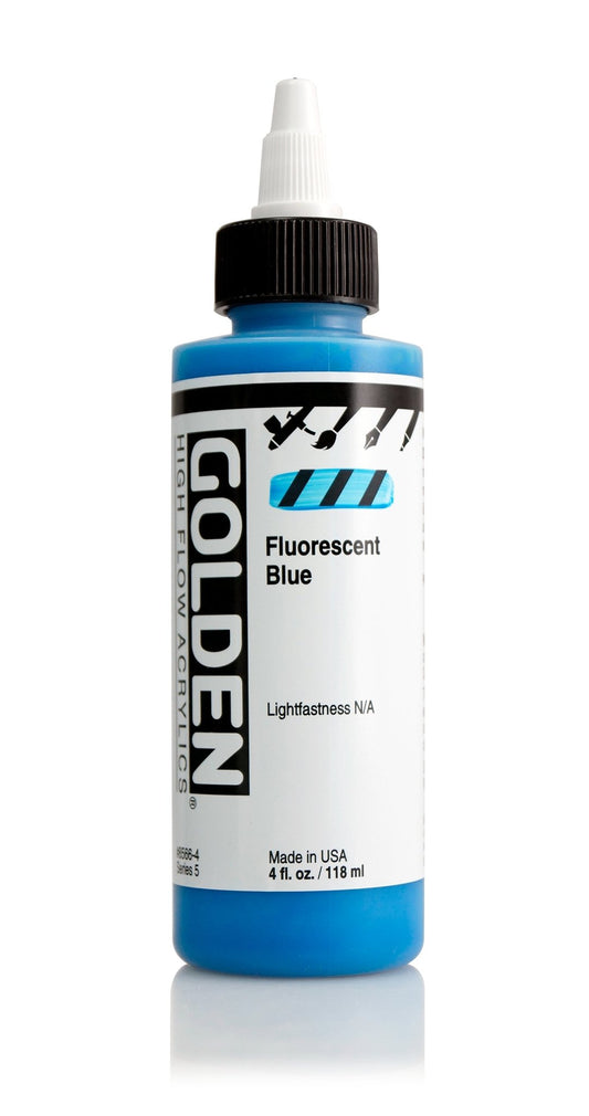 Golden Hi Flow Acrylic 118ml Fluorescent Blue - theartshop.com.au