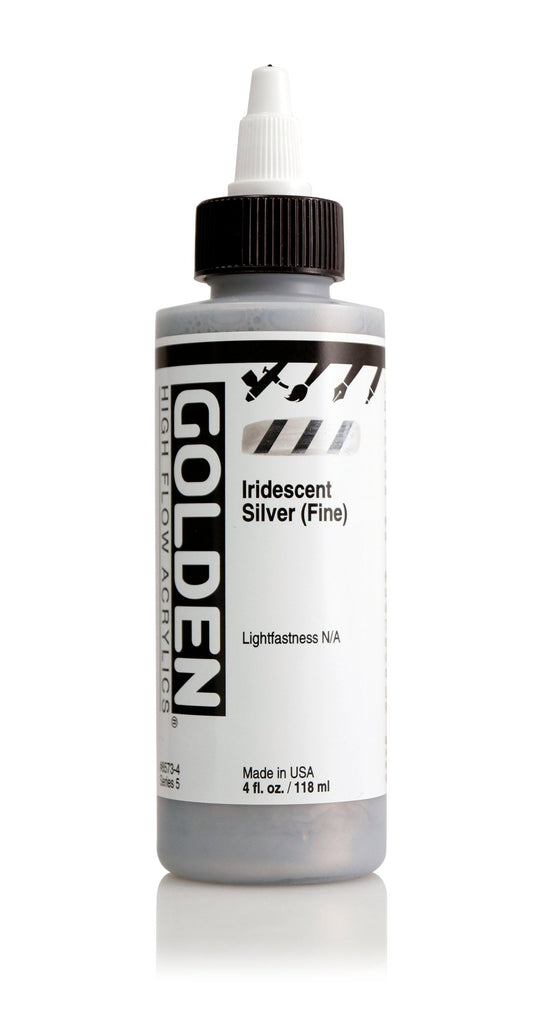 Golden Hi Flow Acrylic 118ml Iridescent Silver (fine) - theartshop.com.au