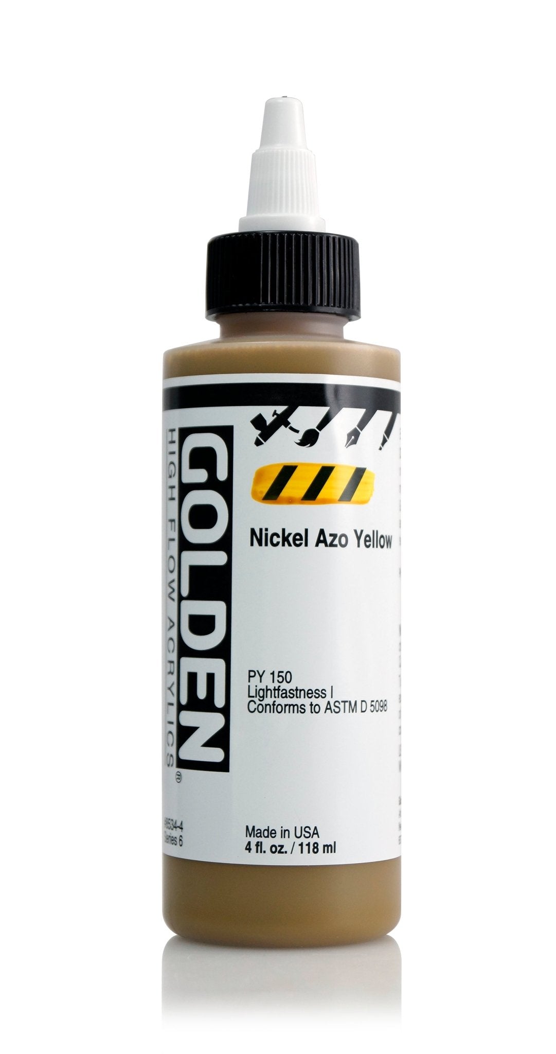 Golden Hi Flow Acrylic 118ml Nickel Azo Yellow - theartshop.com.au