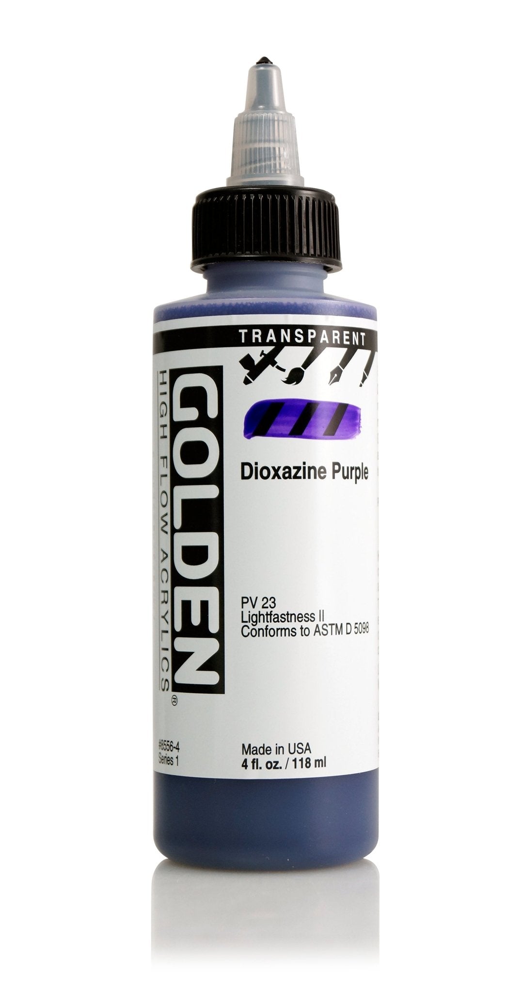 Golden Hi Flow Acrylic 118ml Transparent Dioxazine Purple - theartshop.com.au