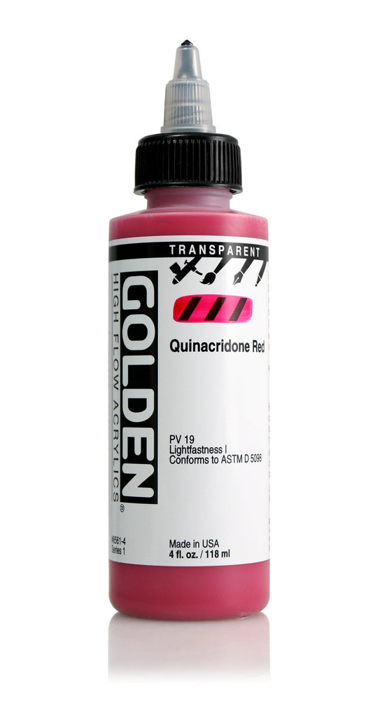 Golden Hi Flow Acrylic 118ml Transparent Quinacridone Red - theartshop.com.au