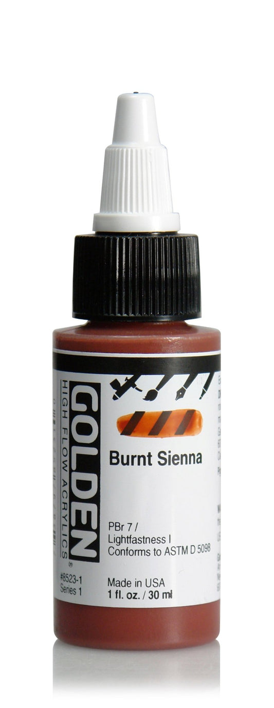 Golden Hi Flow Acrylic 30ml Burnt Sienna - theartshop.com.au