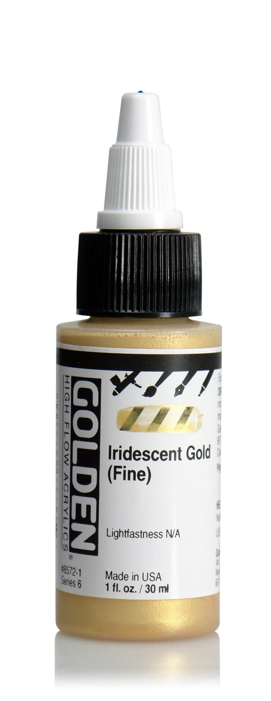 Golden Hi Flow Acrylic 30ml Iridescent Gold (fine) - theartshop.com.au