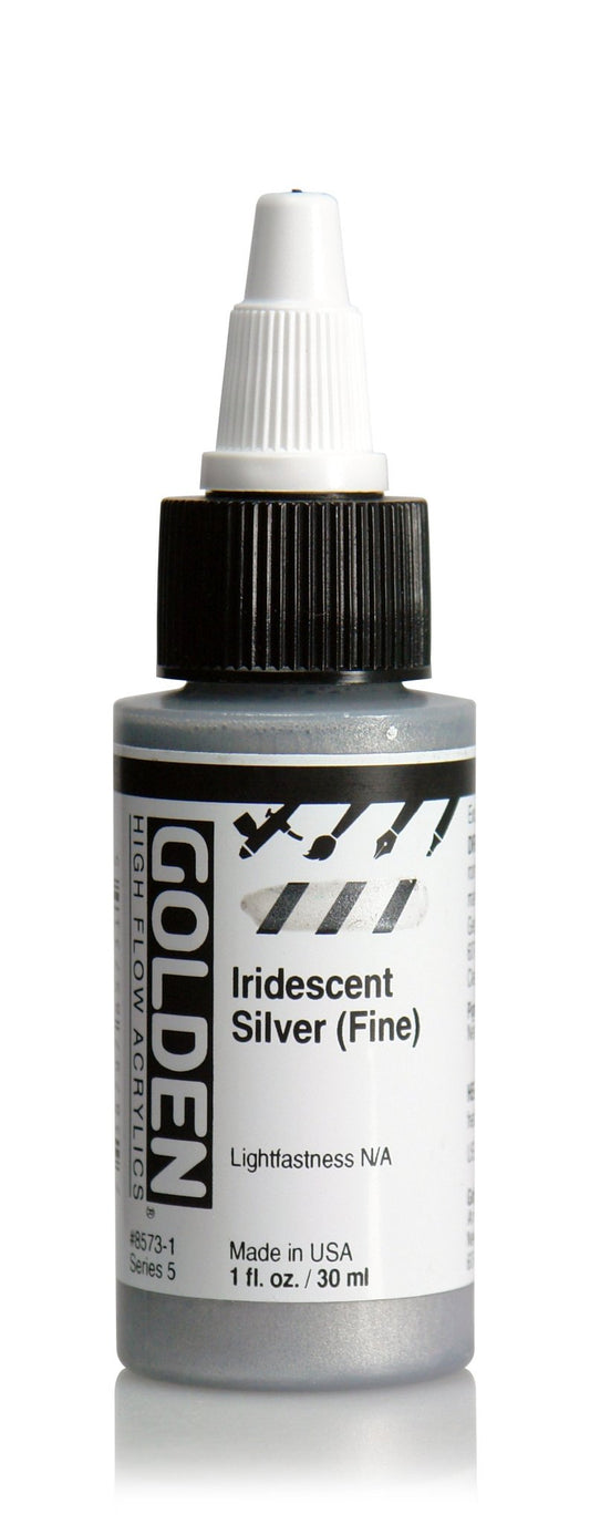 Golden Hi Flow Acrylic 30ml Iridescent Silver (fine) - theartshop.com.au