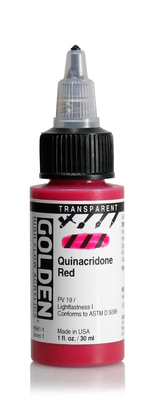 Golden Hi Flow Acrylic 30ml Transparent Quinacridone Red - theartshop.com.au