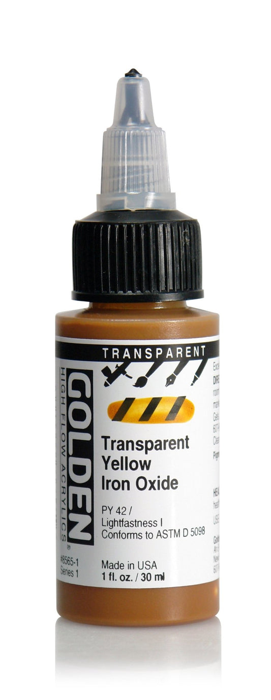 Golden Hi Flow Acrylic 30ml Transparent Yellow Iron Oxide - theartshop.com.au