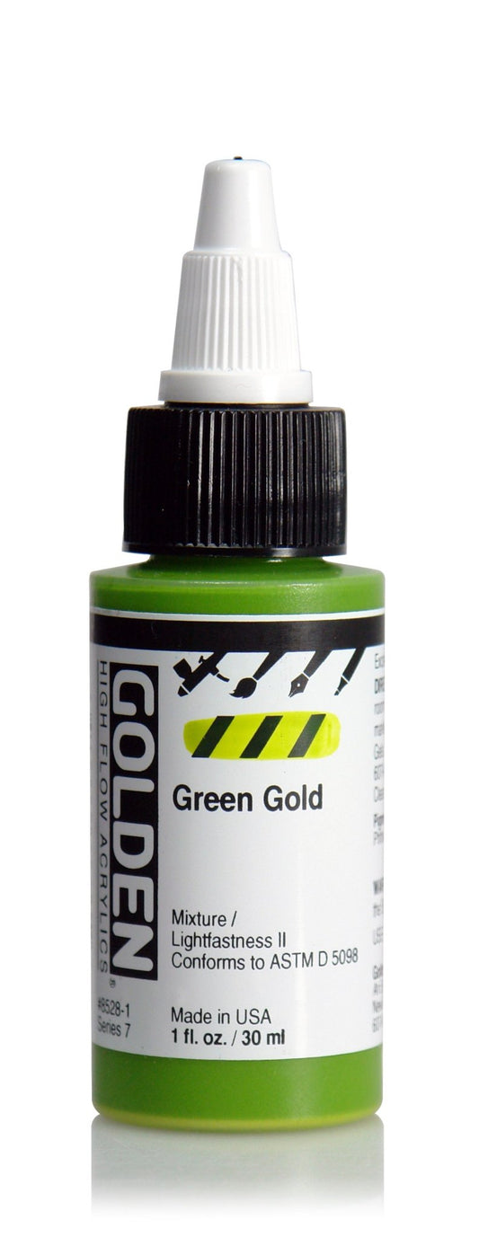 Golden High Flow Acrylic 30ml Green Gold - theartshop.com.au