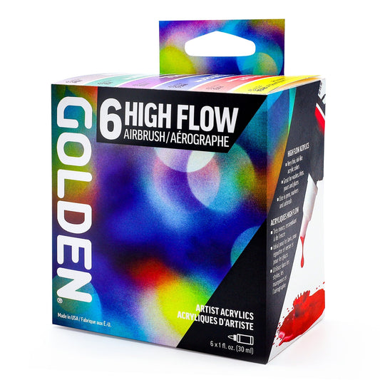 Golden High Flow Transparent Airbrush Set 6 x 30ml - theartshop.com.au